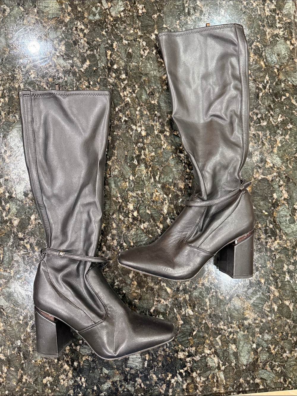 Franco Sarto Black Knee-High Block Heel Boots